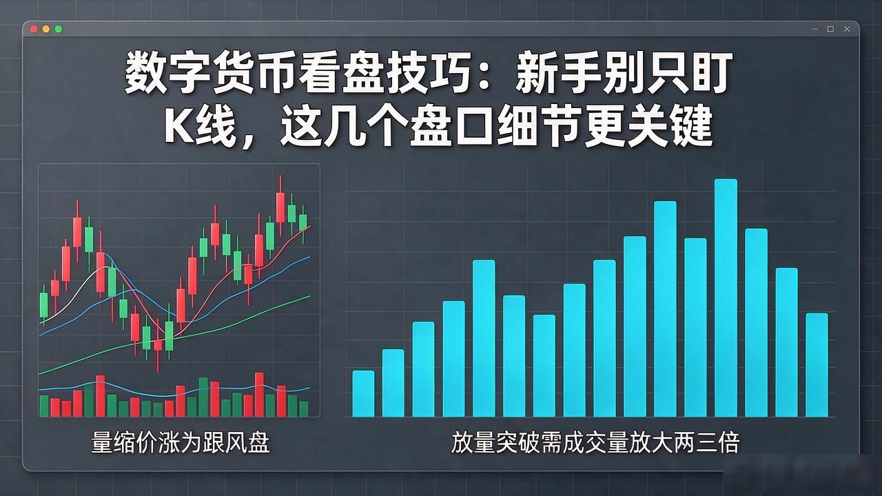 数字货币看盘技巧：新手别只盯K线，这几个盘口细节更关键