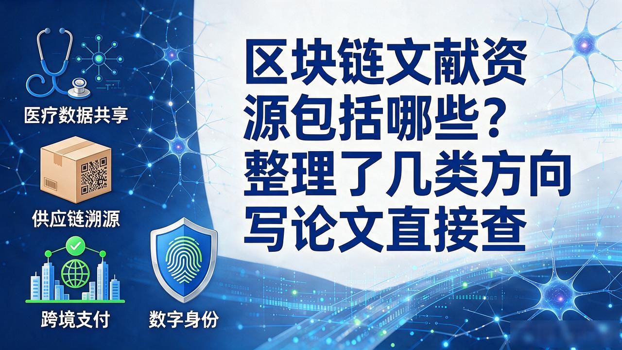 区块链文献资源包括哪些？整理了几类方向写论文直接查